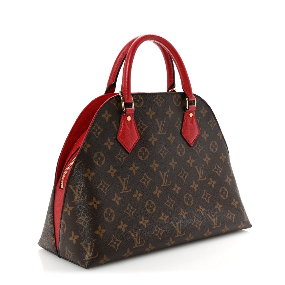 Louis Vuitton Monogram Dome Satchel with Red Trim